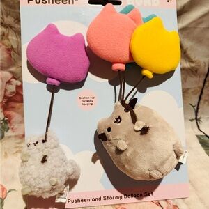 Pusheen and Stormy Balloon Plush Set Suction Cup Gund New with Tags